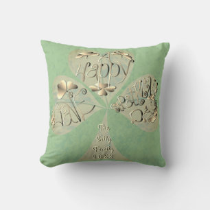 "Have a Happy St. Patrick's Day" Hand-written Throw Pillow