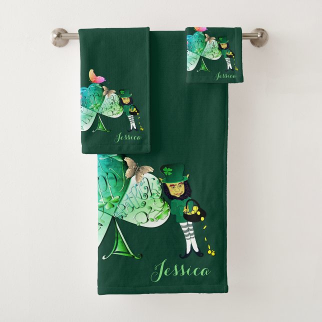 "Have a Happy St. Patrick's Day"Leprechaun  Bath T Bath Towel Set (Insitu)