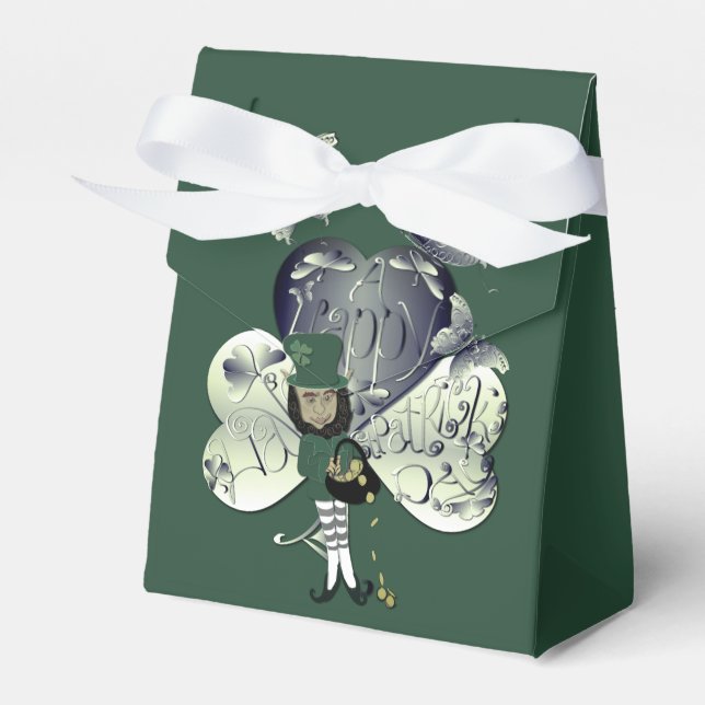 "Have a Happy St. Patrick's Day" Leprechaun  Favor Boxes (Front Side)