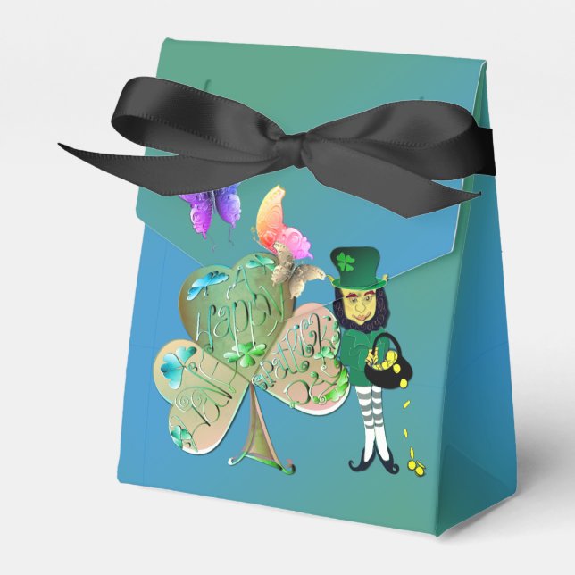 "Have a Happy St. Patrick's Day!" Leprechaun Favor Boxes (Front Side)