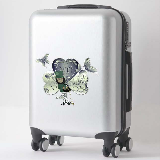 "Have a Happy St. Patrick's Day" Leprechaun  Sticker (Suitcase)