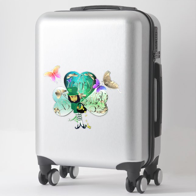 "Have a Happy St. Patrick's Day" Leprechaun  Sticker (Suitcase)