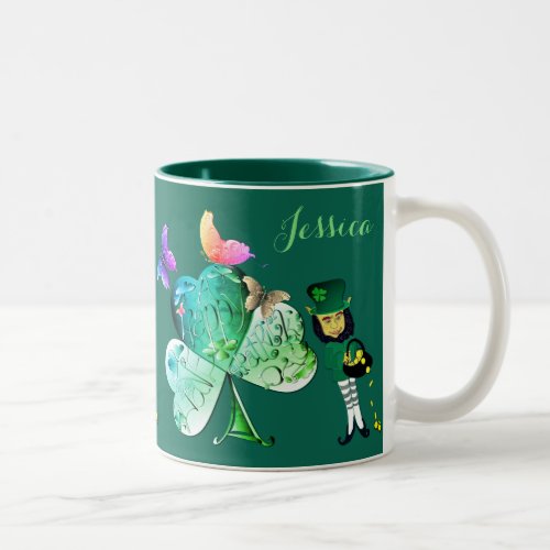 Have a Happy St Patricks DayLeprechaun   Two_Tone Coffee Mug