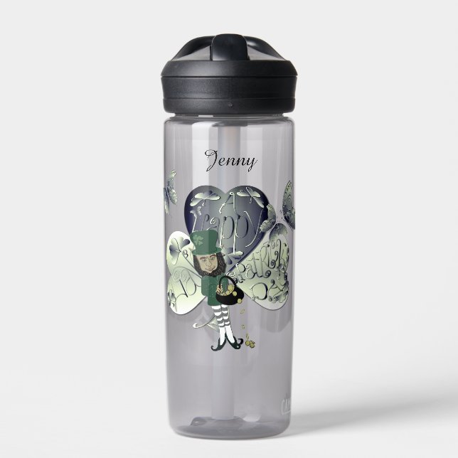 "Have a Happy St. Patrick's Day" Leprechaun  Water Bottle (Front)