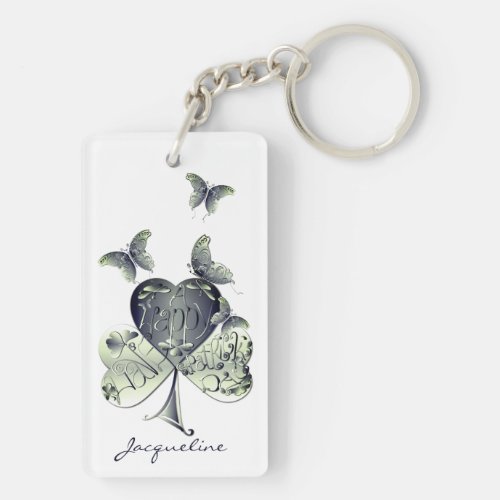 Have a Happy St Patricks Day Recoleta Shamrock Keychain