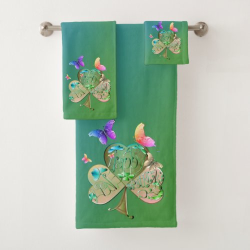 Have a Happy St Patricks Day  Shamrock Towel