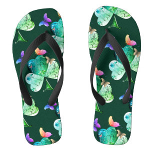 "Have a Happy St. Patrick's" Shamrocks  Flip Flops