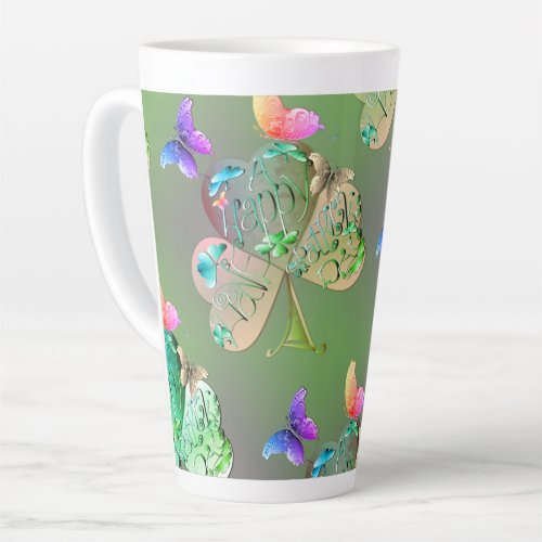 Have a Happy St Patricks Shamrocks    Latte Mug