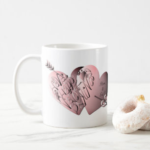 "Have a Happy Valentine's Day"Hand-written Hearts Coffee Mug
