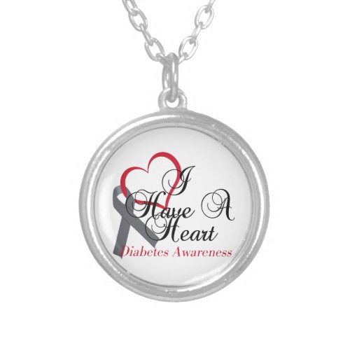Have A Heart For Diabetes Awareness Silver Plated Necklace