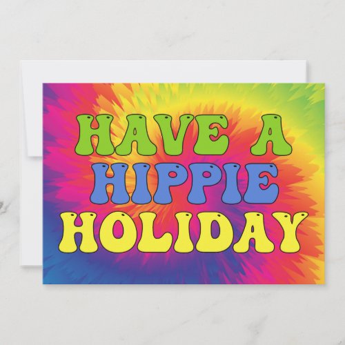 Have a Hippie Holiday Tie Dye Cute Colorful Card