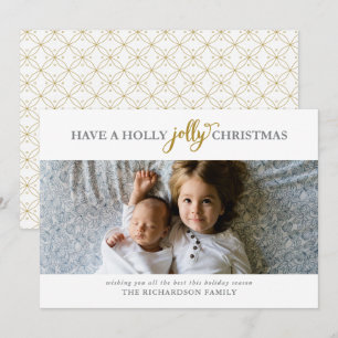 HAVE A HOLLY JOLLY CHRISTMAS FLAT PHOTO HOLIDAY CARD