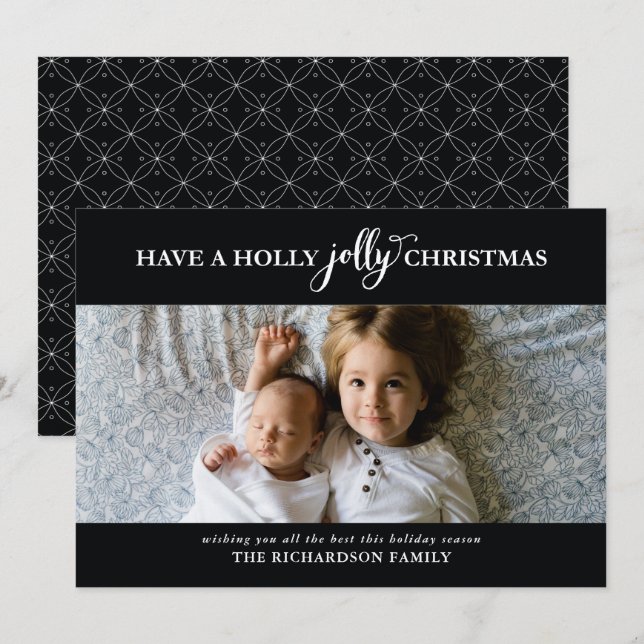 HAVE A HOLLY JOLLY CHRISTMAS FLAT PHOTO HOLIDAY CARD (Front/Back)