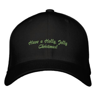 Have a Holly, Jolly Christmas! Front - X-mas Back Embroidered Baseball Cap