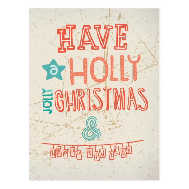 Have A Holly Jolly Christmas Greeting Postcard
