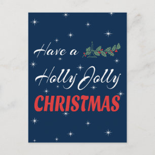Have a Holly Jolly Christmas Holiday Postcard