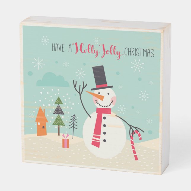 Have A Holly Jolly Christmas | Holidays Wooden Box Sign (Angled Horizontal)