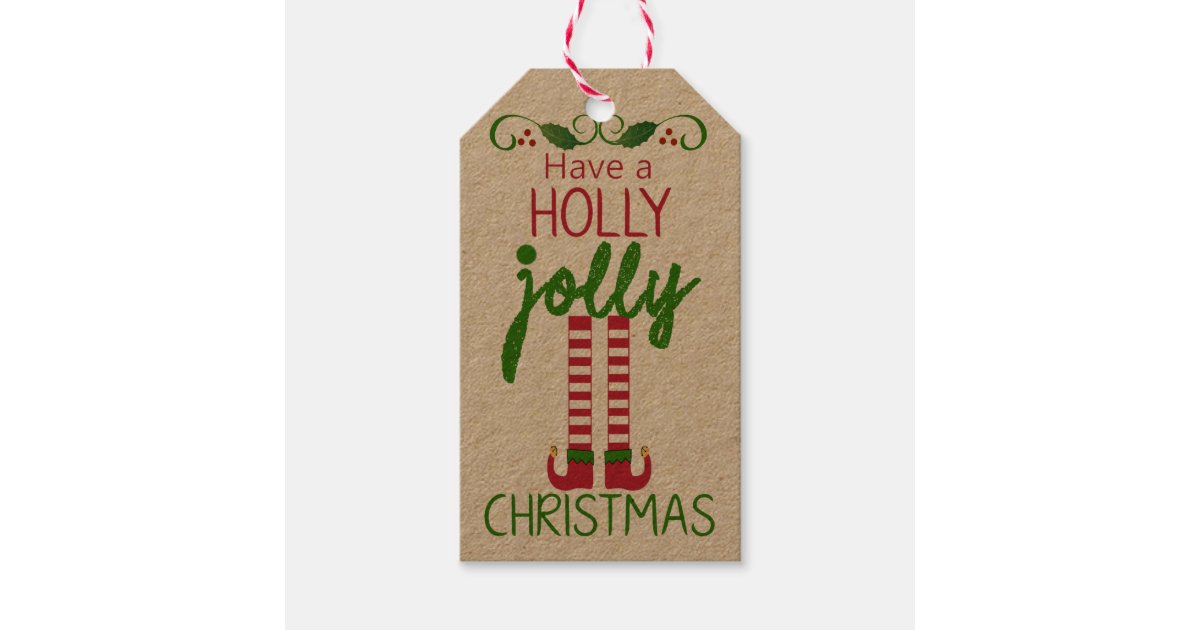 Watercolor Holly Custom Wood Christmas Stocking Tags