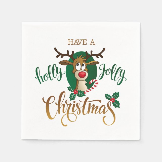 Have a Holly Jolly Christmas  Napkins (Front)