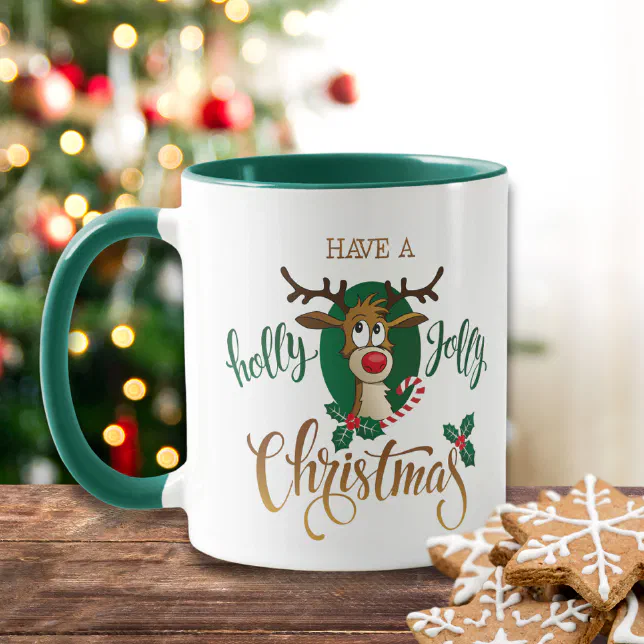 Have A Holly Jolly Christmas Reindeer | Holidays Mug | Zazzle