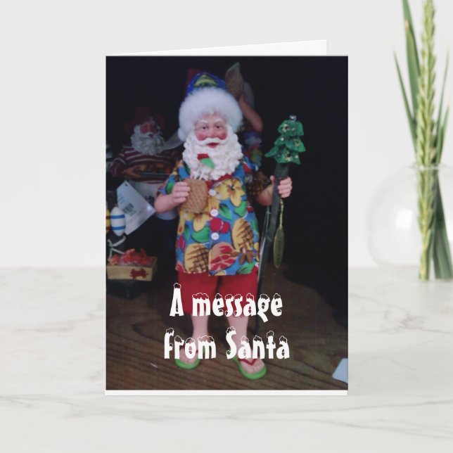 HAVE A HOLLY JOLLY CHRISTMAS SAYS SANTA HOLIDAY CARD (Front)