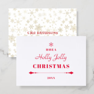 Have a Holly Jolly Christmas Typography Letterpress Photo Cards