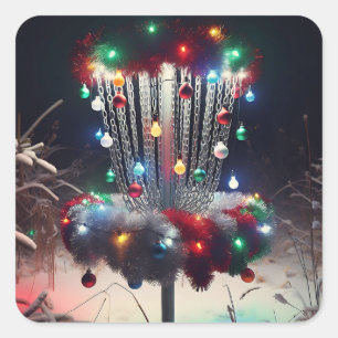 Have a Holly Jolly Disc-mas! Christmas Humor Square Sticker