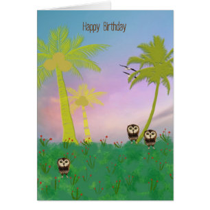 Have a HOOT of a Birthday Card Burrowing Owls