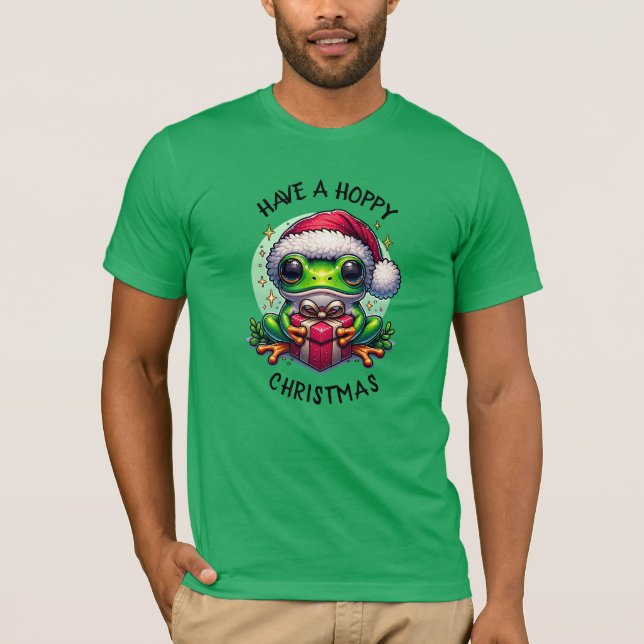 Have a Hoppy Christmas | Frog Pun T-Shirt (Front)