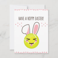 Have a Hoppy Easter Tennis Bunny Ball Cute Funny Holiday Card