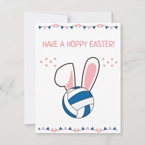 Have a Hoppy Easter Volleyball Cute Bunny Ball Fun Holiday Card