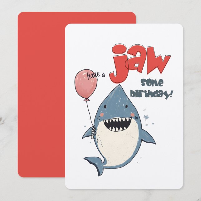 Have a JAWSOME Birthday! A Fin-tastic Celebration Invitation (Front/Back)