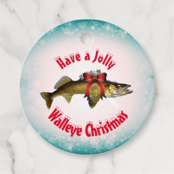 "have A Jolly Walleye Christmas"  Favor Tags by DakotaInspired at Zazzle