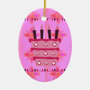 Have a Lovely Blessed Wonderful  Happy Birthday Ceramic Ornament
