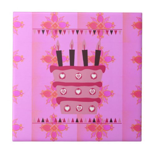 Have a Lovely Blessed Wonderful  Happy Birthday Ceramic Tile