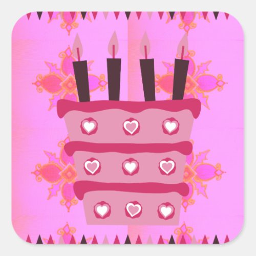 Have a Lovely Blessed Wonderful  Happy Birthday Square Sticker