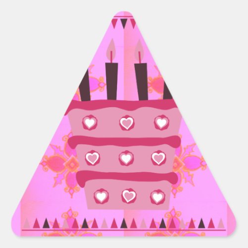 Have a Lovely Blessed Wonderful  Happy Birthday Triangle Sticker