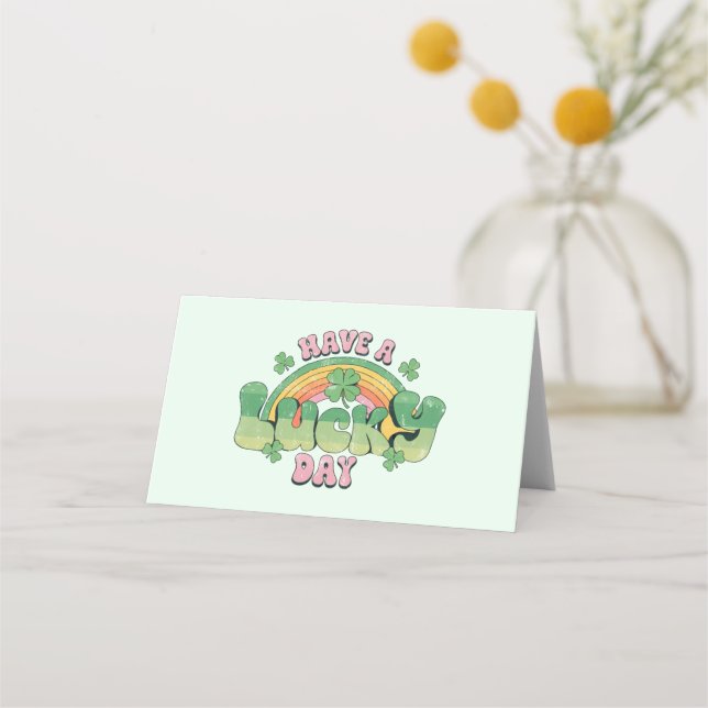 Have a Lucky Day Retro St. Patrick's Day Place Card (Front)