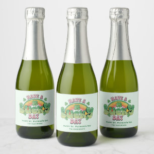 Have a Lucky Day Retro St. Patrick's Day Sparkling Wine Label