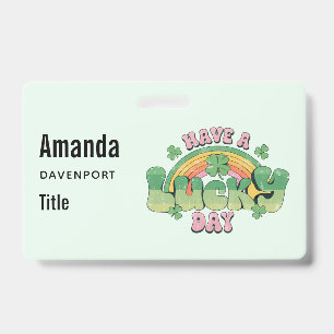 Have a Lucky Day Retro Typography Badge