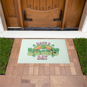 Have a Lucky Day Retro Typography Doormat