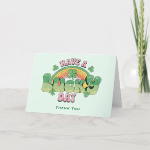 Have a Lucky Day Retro Typography Letterpress Thank You Card