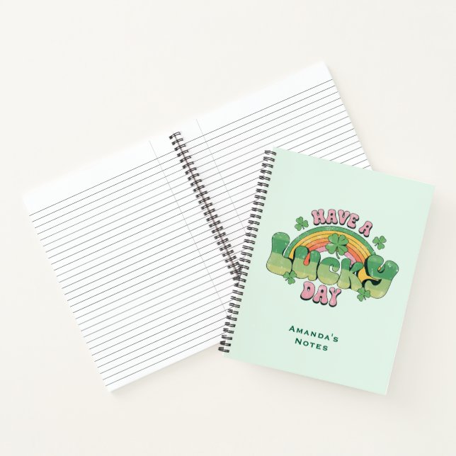 Have a Lucky Day Retro Typography Notebook (Inside)