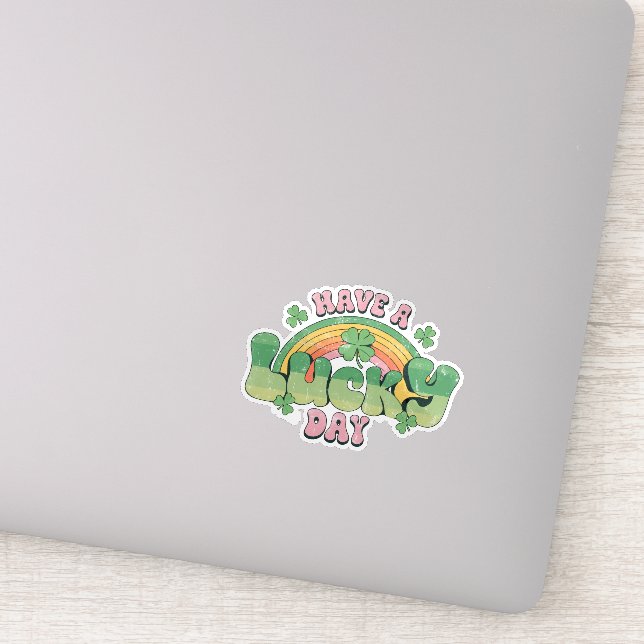 Have a Lucky Day Retro Typography Sticker (Detail)