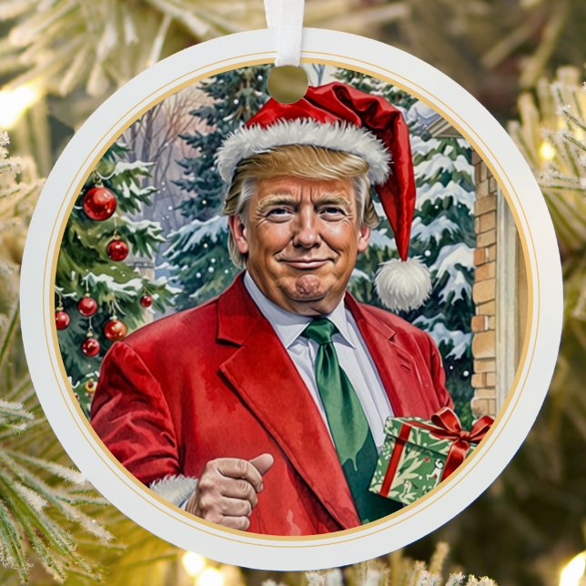 Have a Maganificent Christmas Santa Trump MAGA Metal Ornament (Creator Uploaded)