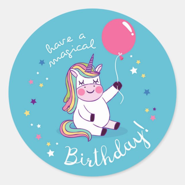 Have a Magical Birthday Classic Round Sticker (Front)