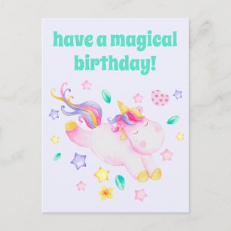 Have a Magical Birthday, Cute Kids Unicorn