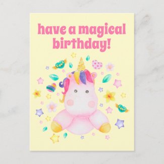 Have a Magical Birthday, Cute Kids Unicorn