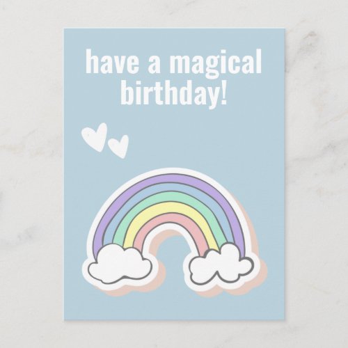Have a Magical Birthday Cute Kids Unicorn Rainbow Postcard