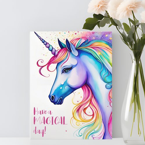 Have a Magical Day Whimsical Unicorn Postcard